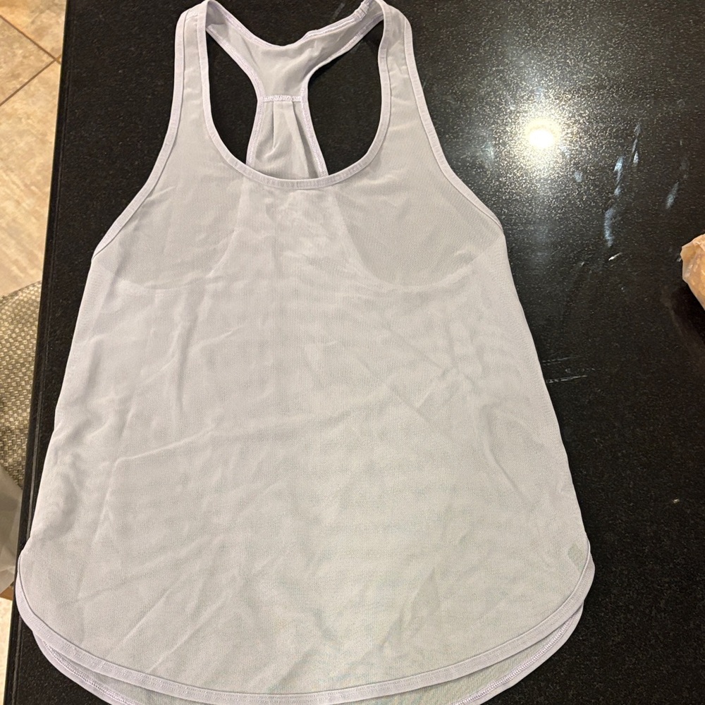 Set of 2 Women's Lulu Lemon Racerback Tank Top.  Lavender and white.
